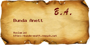 Bunda Anett névjegykártya