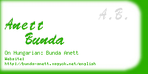 anett bunda business card